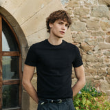 Brando Tailliertes T-Shirt, Schwarz