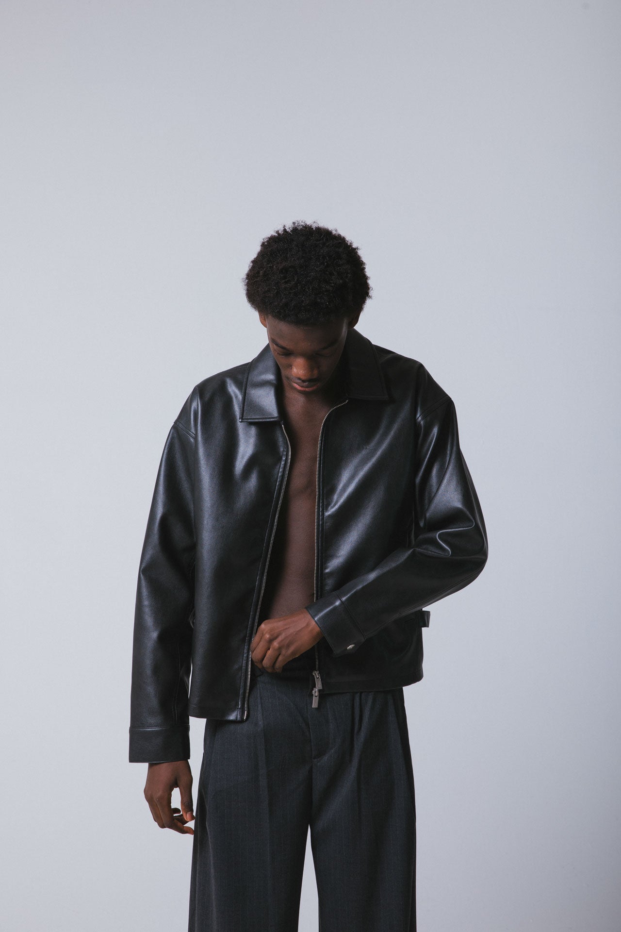 シュン 25AW SACAI LEATHER JACKET BLACK 3 Carhartt WIP x sacai Leather Jacket Sacai Black Men's - FW25