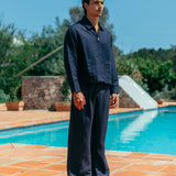 Chemise zippée en lin Emile