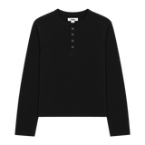 Ezra Ribbed Henley, Black