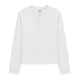 Ezra Ribbed Henley, White