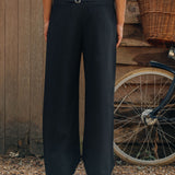 Gerard Pinstripe Trousers, Black