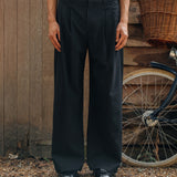 Gerard Pinstripe Trousers, Black