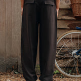 Lowen Wool Blend Trouser, Dark Brown