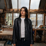 Zayn Lederjacke, Schwarz 