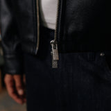 Zayn Lederjacke, Schwarz 