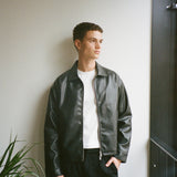 Veste en cuir Zayn, noire 